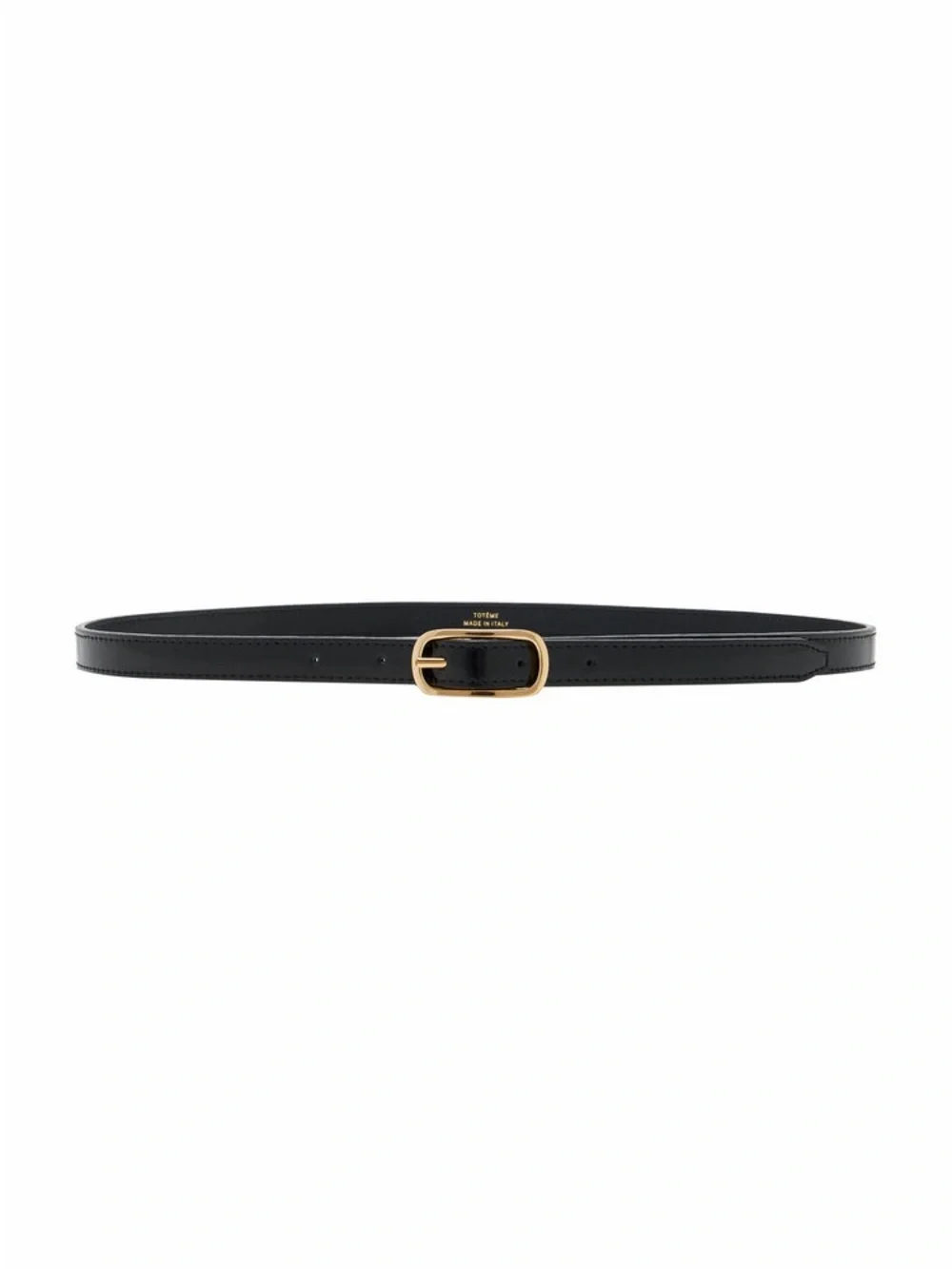 NWT Toteme Oval Slim Leather Belt Black Gold